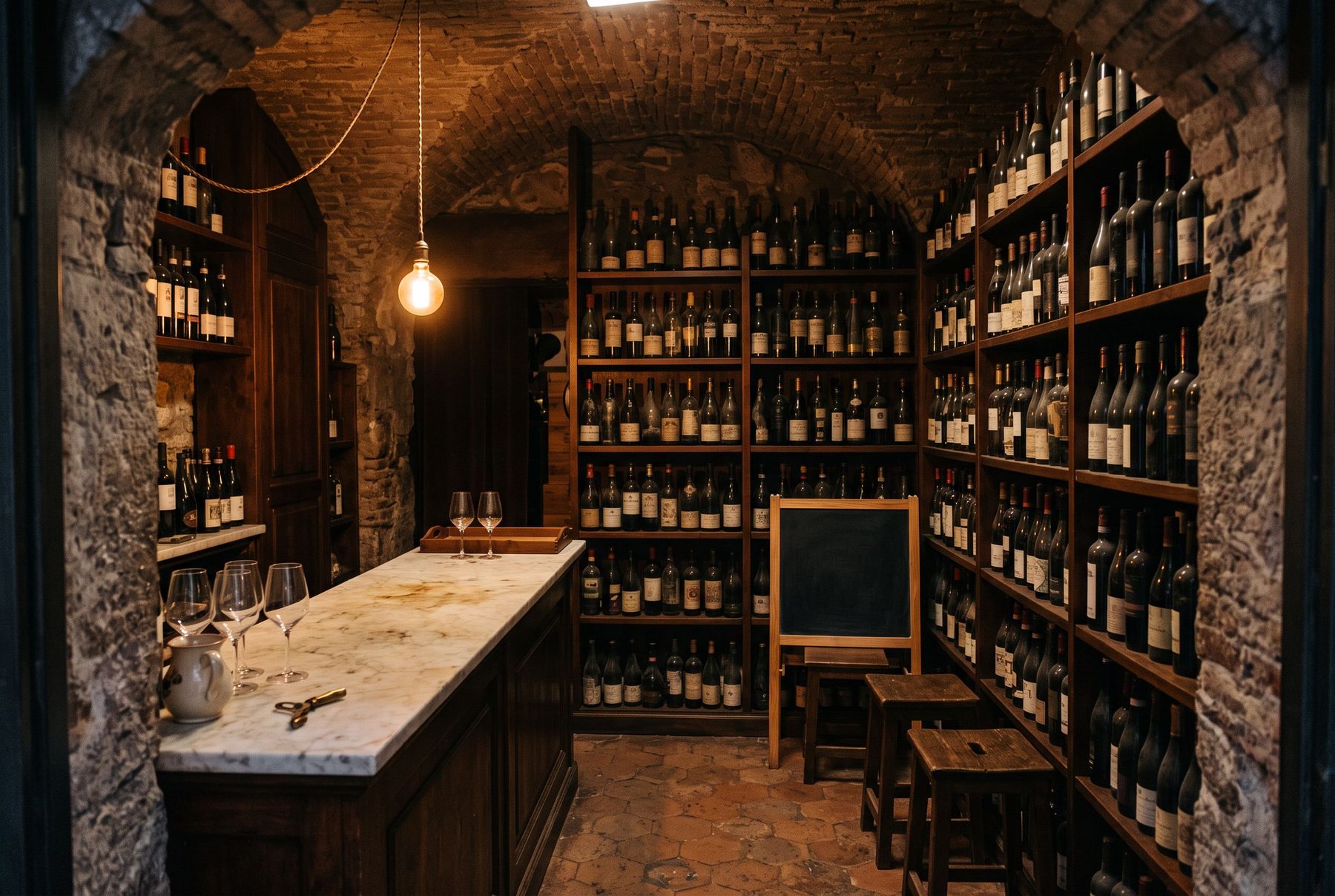 Il muro di bottiglie del Satiro