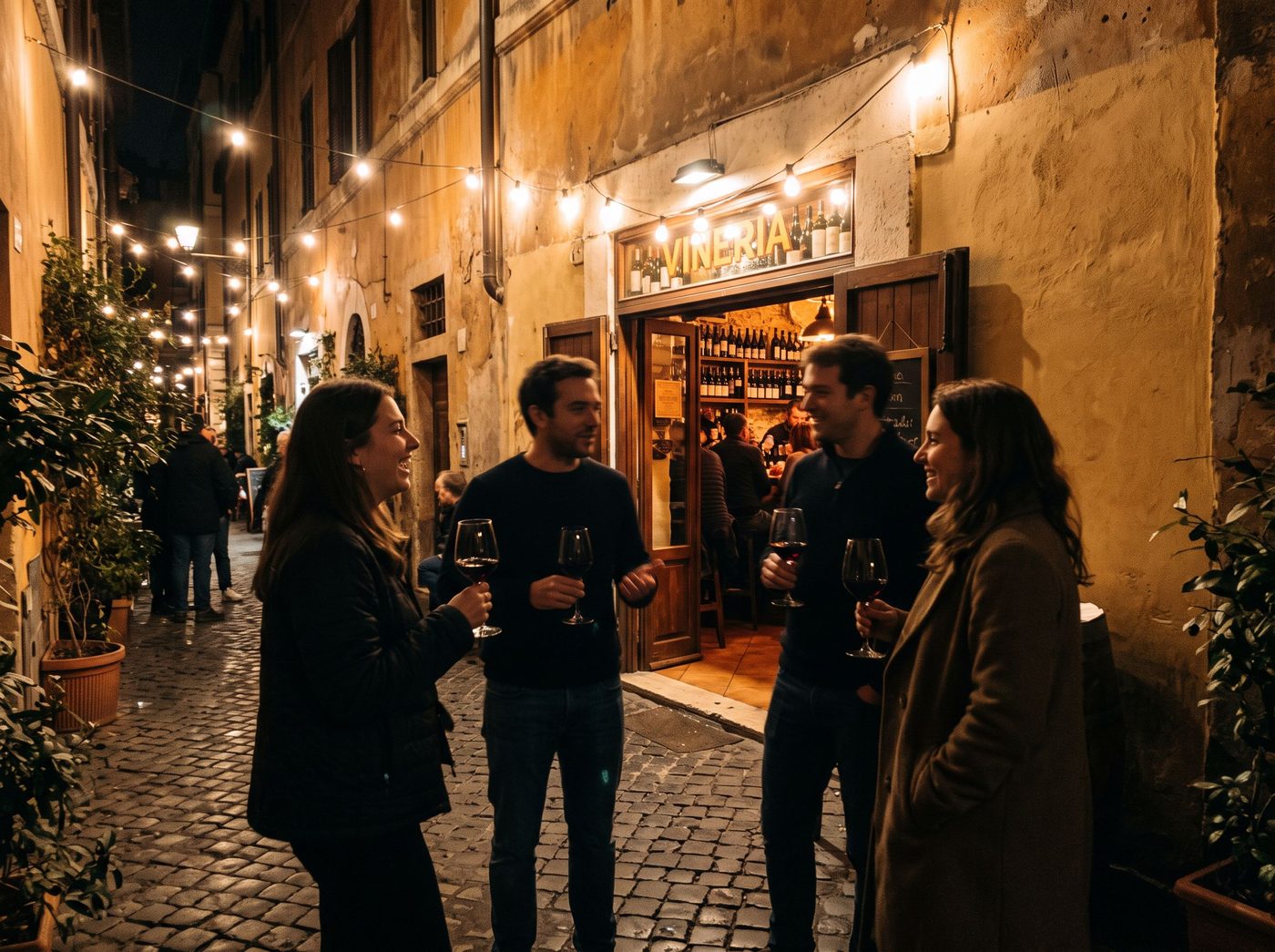 L'ingresso del Satiro la sera, pieno di gente